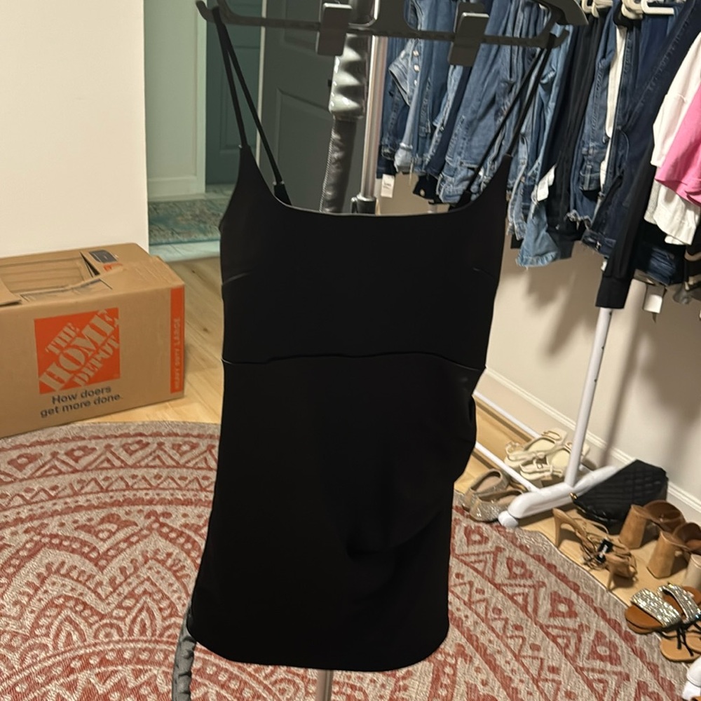 Zara black satin mini dress nwt size small